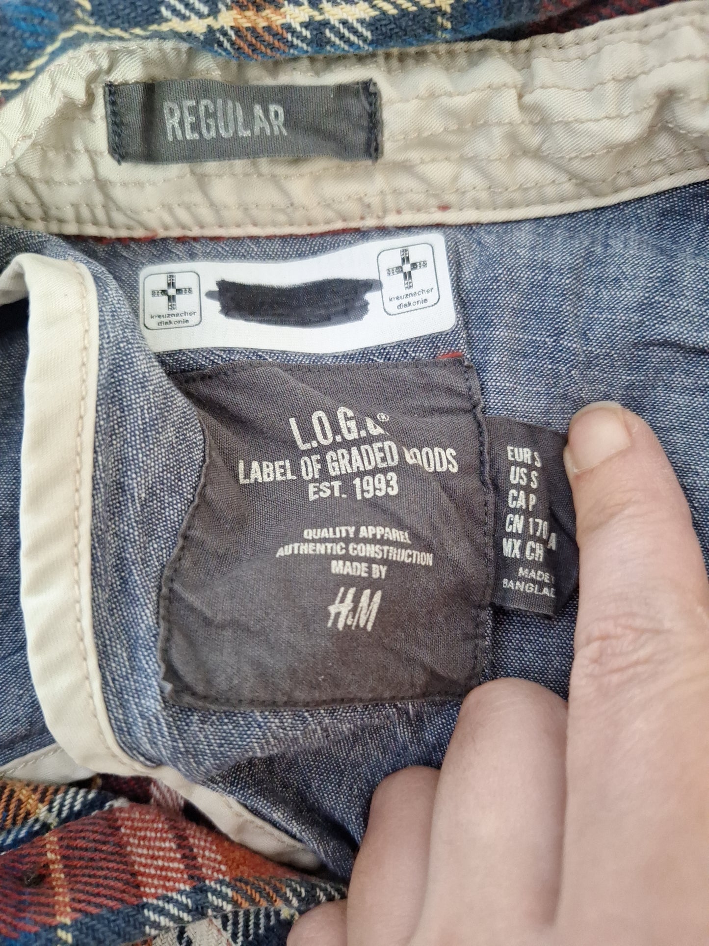 H&M Hemdjacke Karo S