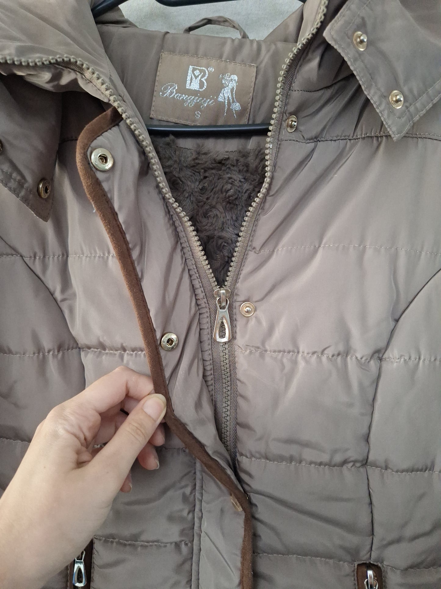Bangjiyi Steppjacke Fellfutter 36