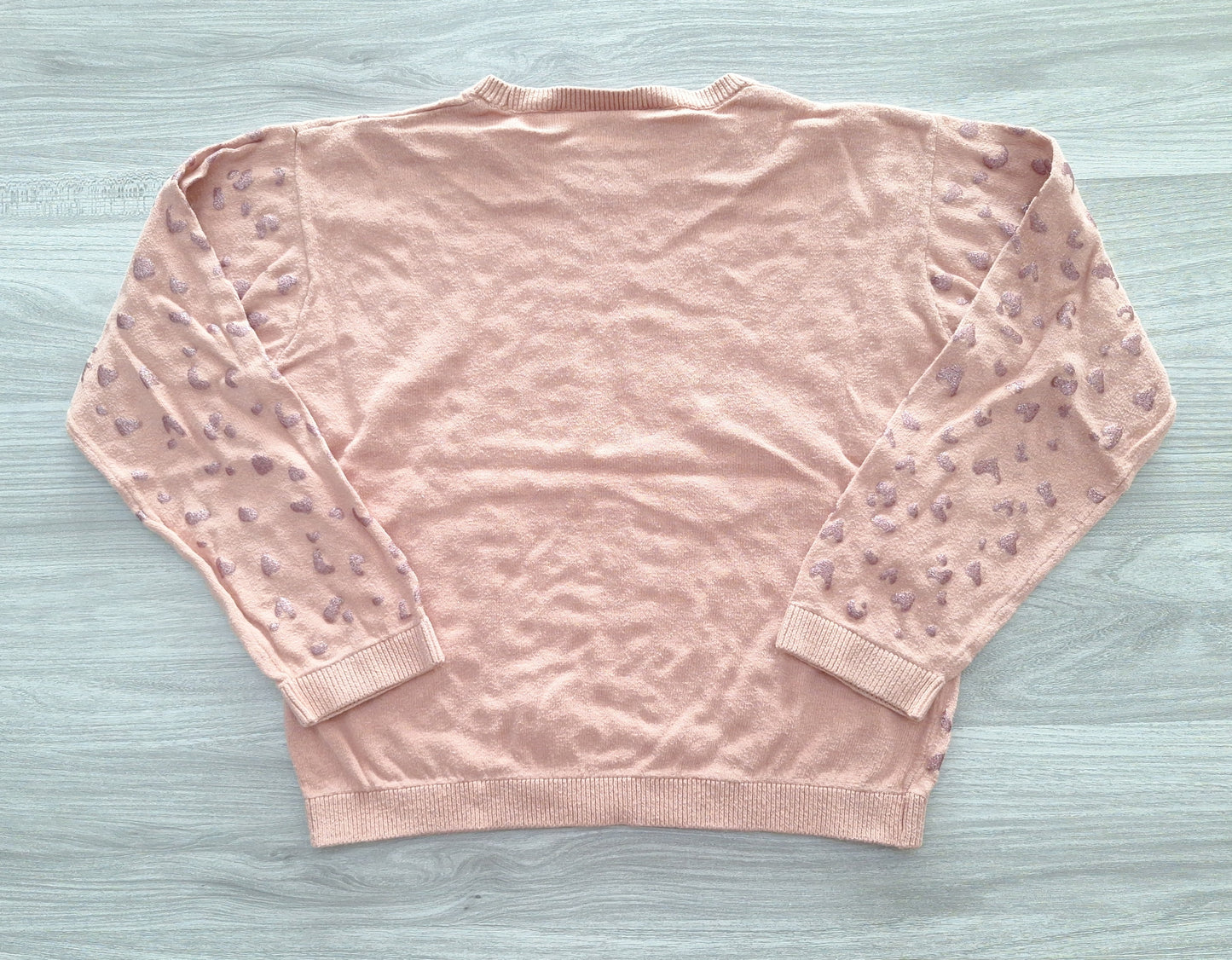 H&M Sweatshirt Glitzerherzen 122/128