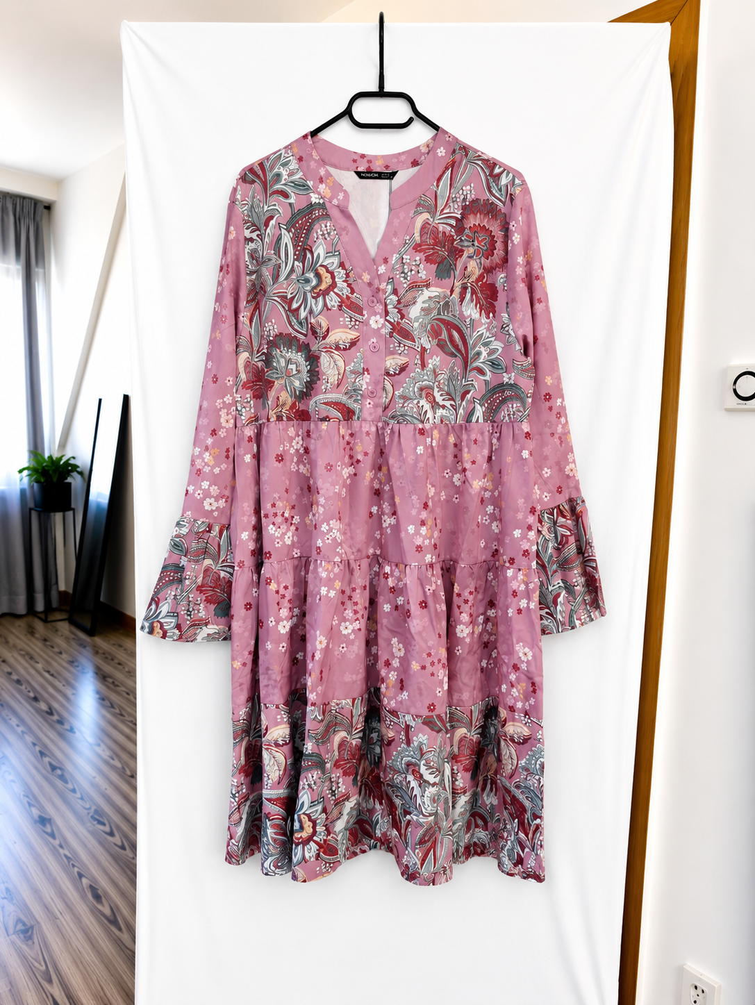 Noracora Langarmkleid Blumen 40